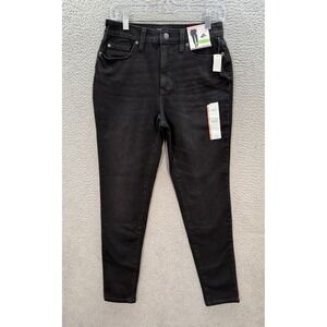 Time And Tru Jeans Womens 4 Black High Rise Curvy Stretch Whiskered Preppy NEW